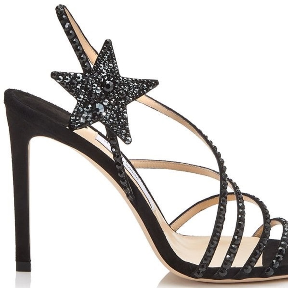 [Jimmy Choo] Black Crystal-Embellished Star Lynn Sandals 8.5 - Picture 4 of 10